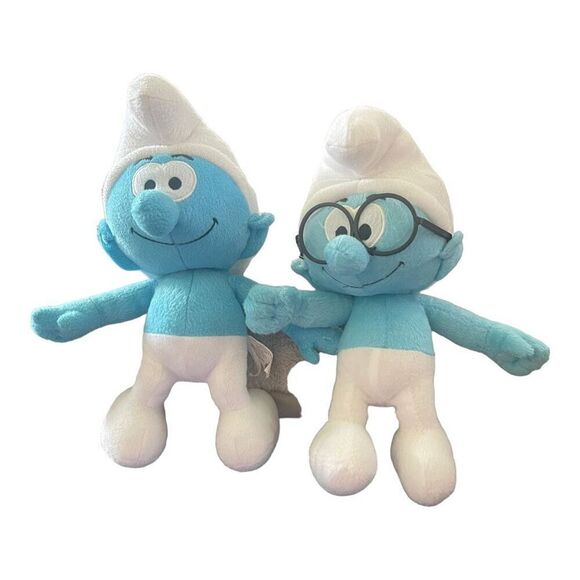 Kellytoy THE SMURFS Brainy Smurf GLASSES 7” Plush Stuffed Animal Toy - Picture 1 of 16